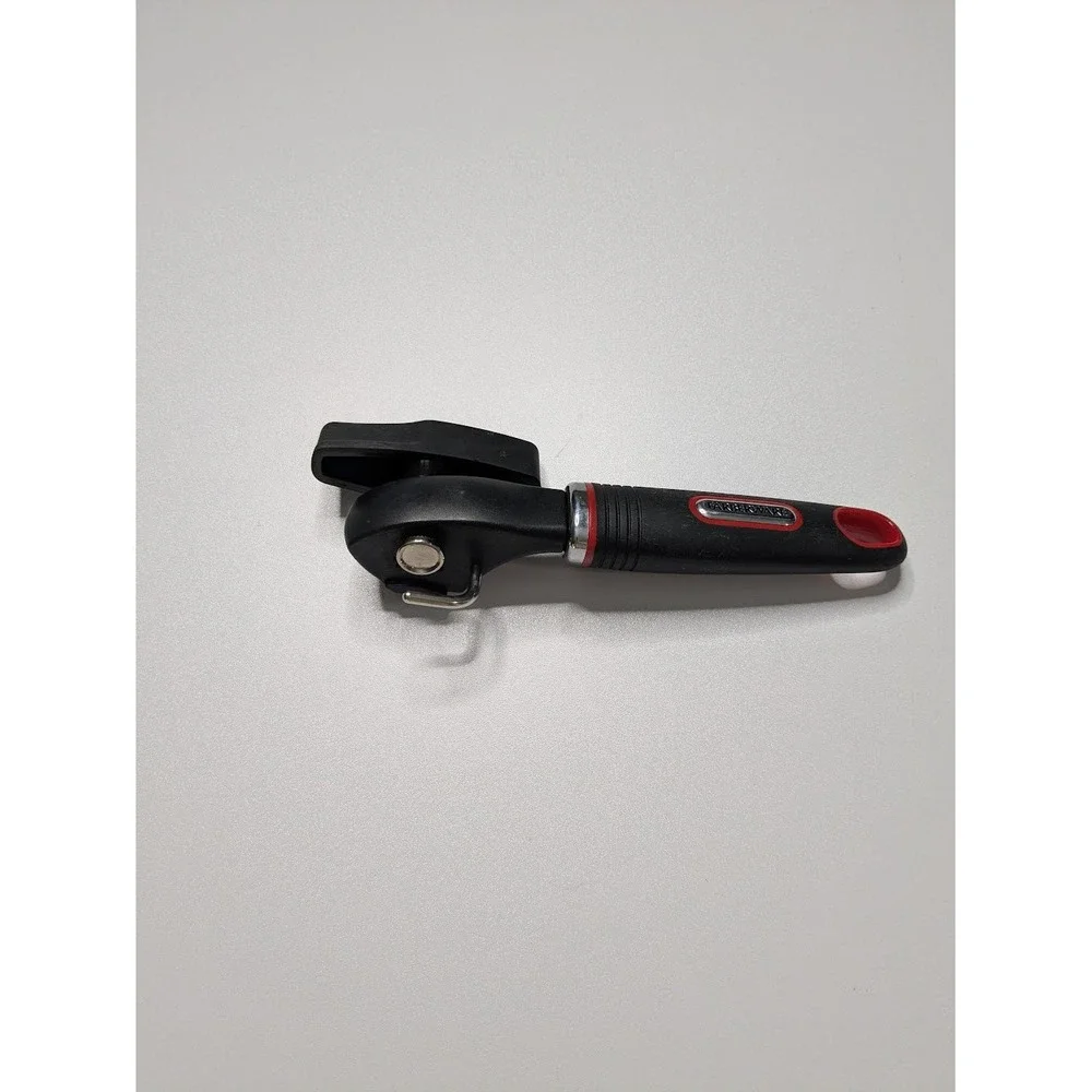 Can Opener Farberware Black Red Ergonomic Grip Professional Manual Handheld